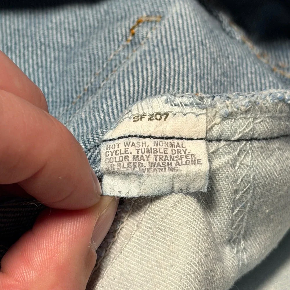 Vintage 70s Levis 517 Orange Tab‎ Mens Bootcut Jeans Light Wash 34x32 USA Made